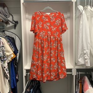 XS Red Floral Dress